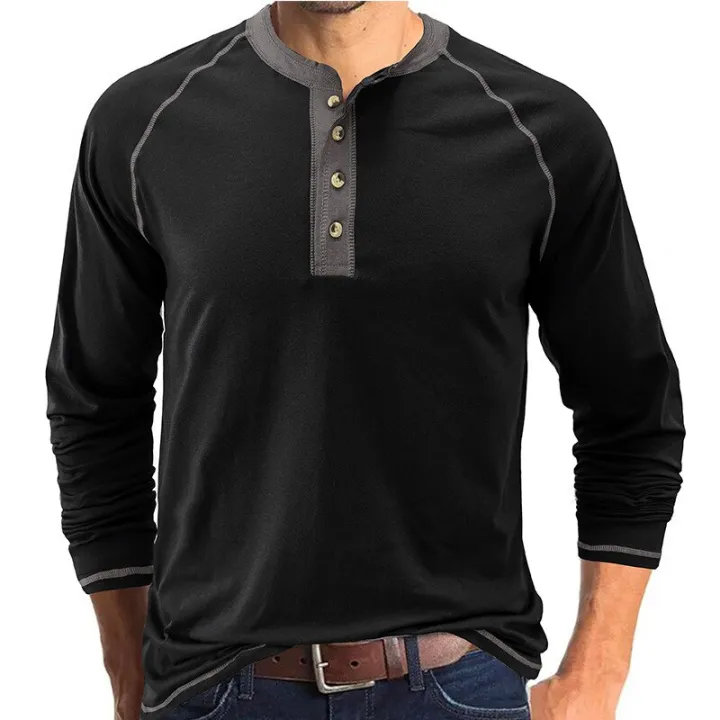 2023%20New%20Long%20Sleeve%20Cotton%20T%20shirts%20Men%20Fashion%20Henry%20Collar%20Men's%20T-shirt%20Spring%20Summer%20Quality%20Brand%20Men%20Clothing%20-%20Image%204