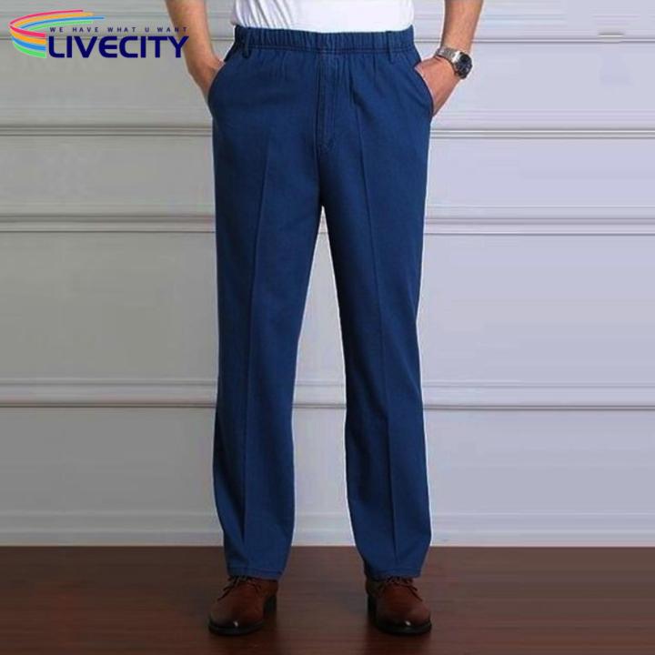 Men%20High-stretch%20Jeans%20Comfortable%20Slim%20Fit%20Men's%20Jeans%20with%20Elastic%20Waist%20Pockets%20Perfect%20for%20Mid-aged%20Fathers%20Ankle-length%20Casual%20Trousers%20Soft%20Men%20Jeans%20-%20Image%203