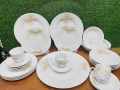 32 pieces dinner set Golden Sing for gift and home decoration. Ceramic Daining Set White Round.. 
