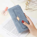 Design Retro Wallet Elegant Large Capacity Zipper Closure Long Wallet Buckle Detail Frosted Texture Women'S Clutch for Daily Use Evening Occasions Party Accessory Business Meetings Gift For Women.