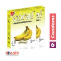 Coral Banana Flavor Condom 2's Combo Pack, 6 Pcs. 