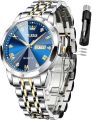 Ol-evs 9931 Replica Stainless Steel Top Brand Quartz Fashionable Wrist Couple Watch For Men-Women Watch For Men. 