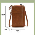 Girls Pure Color Fashion Single Crossbody Bags Female Soft Leather Mobile Phone Purse Women Large Capacity Zipper Messenger Bag.