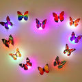 1 piece LED Wall Stickers Colorful Changing Butterfly Glowing Wall Decals Night Light Lamp Home Decor DIY Living Room Wall Sticker/Birthday Party/Weeding Party for boys/Girls.