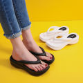 Women Sand Beach Flip Flops Wedge Heels Outside the Seaside Beach Sandals Thick-bottomed Flip-flops Outdoor Slides Summer Shoes.