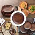 Wood Serving Plate,Wood Round Serving Tray,Fruit Dessert Cake Snack Candy Platter Wooden Dinner Plate Eco-friendly Tableware. 