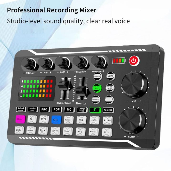 F998%20Bluetooth%20Stereo%20Audio%20Mixer,%20Live%20Sound%20Card%20and%20Audio%20Interface%20with%20DJ%20Mixer%20Effects%20and%20Voice%20Changer%20for%20Live%20YouTube%20Streaming,%20PC,%20Recording%20Studio%20and%20Gaming%20-%20Image%205