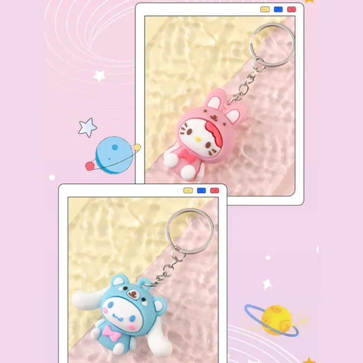 Creative%20Rubbe%20Keychain/Popular%20Cartoon%20KT%20Series%20Kuromi%20Cinnamoroll%20My%20Melody%20Hello%20Kitty%20Car%20Pendant%20Decoration%20For%20Bags/Key%20Rings%20Accessories%20-%20Image%208