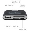 【FUPANG】Zzitaill multi-functional 4 in OTG/TF/SD smart card reader adapter with micro charge port Universal Type C adapter OTG card. 