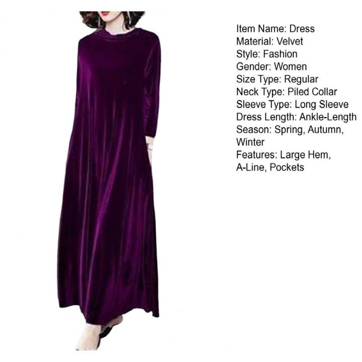 2024%20Winter%20Women%20Turtleneck%20Long%20Maxi%20Velvet%20Dress,%20Elegant%20Long%20Sleeves%20Party%20Dress,Autumn%20Velour%20Dress%20-%20Image%205
