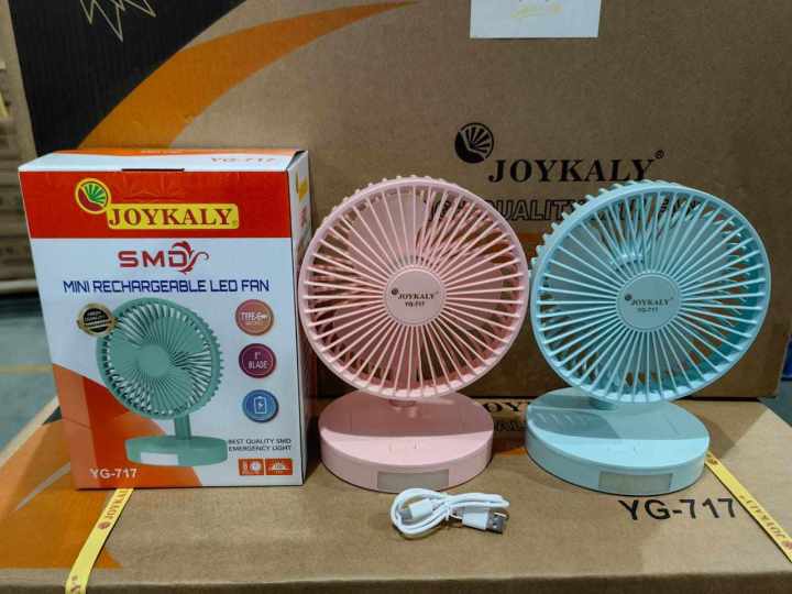 JOYKALY%20YG-735/%20717%20%20Rechargeable%202400mAh%20Lithium%20Battery%20Strong%20Wind%20Portable%20Desk%20/%20Table%20Fan%20-%20Image%202