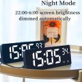 Voice Control Digital Alarm Clock Temperature Dual Alarm Snooze Desktop Table Clock Night Mode 12/24H LED Clock Watch. 