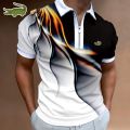 2022 New Golf Polo Shirts For Men Summer Short Sleeve Zipper Lapel Tops Casual Slim Trend Good Quality Tees Hommes Clothing. 