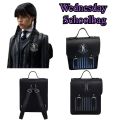 Wednesday Addams College Bag Cosplay Schoolgirl Backpack British Fashion Style Collection Schoolbag For Kid Birthday Gift.
