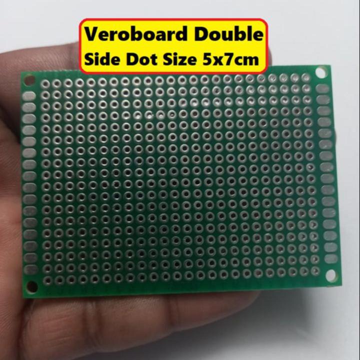 Veroboard DOUBLE SIDED 5x7cm Vero Board Double Side Veroboard Dot Vero PCB Board 5x7cm Project Board Prototyping Board Strip Board DIY Soldering Circuit & Cables