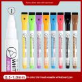 8 Colors 0.5mm Magnetic Dry Erase Markers Whiteboard Marker Pen Office School White Board Stationery Extra Fine Tip Colored Pens.