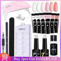 LILYCUTE Nail Gel Set 6W LED Lamp Full Manicure Set Vernis Semi Permanent Quick Extension Nail Kit Gel Set For Nails Tool Kit.