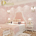 Luxury White Damask 3d Stereoscopic Embossed Wallpaper non woven Wall Paper Roll Bedroom Living Room Wall Cover Blue Cream Pink.