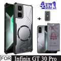 Infinix GT 30 Pro 4in1 Case Magnetic Sticker Shockproof Phone Case for Infinix GT 10 20 Pro Tempered Glass Screen Protector.