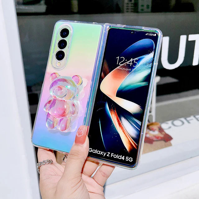 %E3%80%90Healer%20DingD%E3%80%91Laser%20Rainbow%20Gradient%20Transparent%20Phone%20Case%20For%20Samsung%20Galaxy%20Z%20Fold%205%204%203%20Cute%203D%20Crystal%20Bear%20Bracket%20Hard%20Ultrathin%20Cover%20-%20Image%208