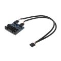 PC Case Internal 9-Pin USB 2.0 Male 1 To 4 Female Splitter PCB Chipset Extender. 