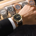 POEDAGAR Man Wristwatch Luxury Business Waterproof Luminous Date Week Men Watch For Men Quartz Clock Leather Men's Watches reloj. 