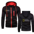 National Geographic Men's Hoodies Sweatshirts Survey Expedition Scholar Srtswear Coats Hiking  Zip Cardigan Outerwear. 