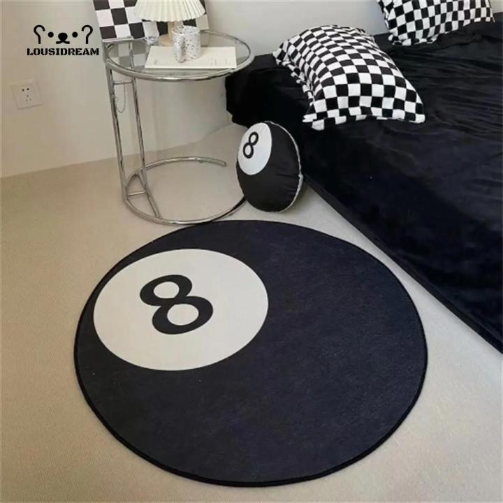Simulation%20Billiards%208%20Ball%20Rug%20Round%20Soft%20Chair%20Pad%20Anti-slip%20Bath%20Floor%20Mat%20Kids%20Bedroom%20Black%20Carpet%20Doormat%20Area%20Rugs%20-%20Image%202