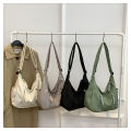 New Casual Large Capacity Trendy Fabric Lightweight Crossbody Bag Fashion Solid Color Commuter Shoulder Large Bag. 