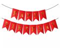 Birthday decoration set-red card banner with golden background package. 