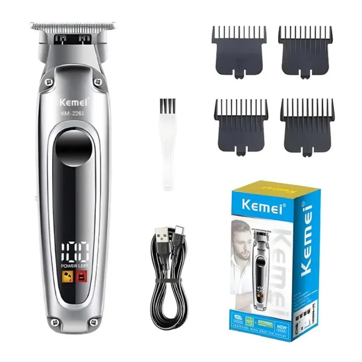 KEMEI%20KM-2261%20Metal%20Body%20Digital%20Display%20Rechargeable%20Professional%20Hair%20Trimmer%20&%20Clipper%20For%20Men%20-%20Image%205