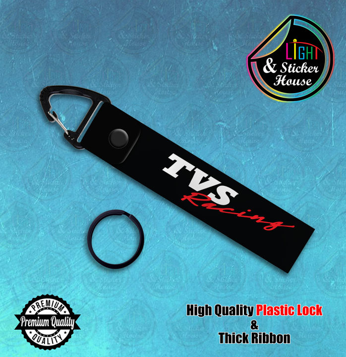 Key ring For Bike user ---- Tvs Racing ---- Premium Quality & Plastic lock (Attachable to keys for bike, car, bag, home, and office keys)