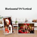With Stand Magnetic Photo Frame Fashion Acrylic with Magnets Frameless Tabletop Picture Frame Clear Frameless Picture Frames for Home Office Desktop Display. 