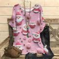 Christmas Elk Print Women's T-Shirt Autumn Winter Fashion Clothing Oversized O-Neck Ladies Short Sleeve Tops Casual Pullover Tee. 