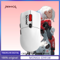 MONKA G995W Gaming Mouse 3-mode 2.4g Wireless Bluetooth Type-C Paw3395 Lightweight 26000 DPI 650 IPS Office E-sports Game Mice.