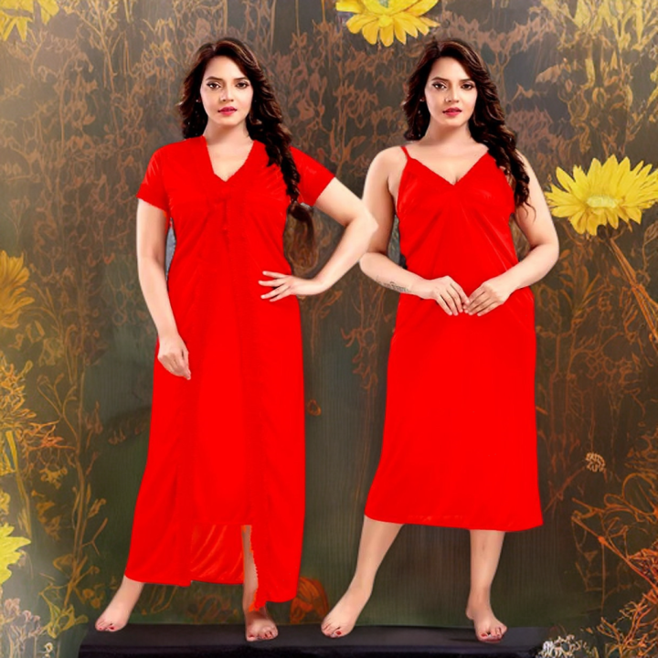 Higher%20Quality%20Silk%20Cotton%20for%20Women%20Made%20of%20Dark%20Elegant%20Blue%20Colored%20Indian%20Silk%20Cotton%20Two%20Pieces%20Night%20Dress%20Stylish%20Indian%20Night%20Gown%20-%20Image%202