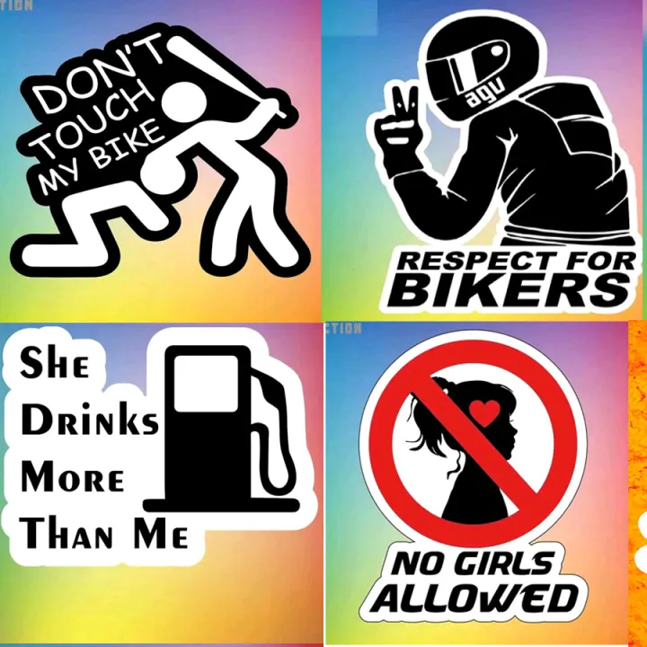 4 pcs waterproof vinyl sticker bike sticker combo size 3 inch | Daraz ...