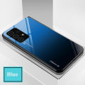 Gradient Glass Cover for Galaxy A72 Case Tempered Glass Aurora Mirror Cover Full Cover for Samsung A72 Phone Case.