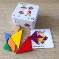 Children Wooden Puzzle Domino Tangram Toys Early Learning Education Intelligence Kids Interactive Game Toys with Retail Box.