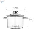 Glass Cooking Pot Kitchen Glass Cookware Simmer Pot for Tea Noodle Milk 1.3L. 