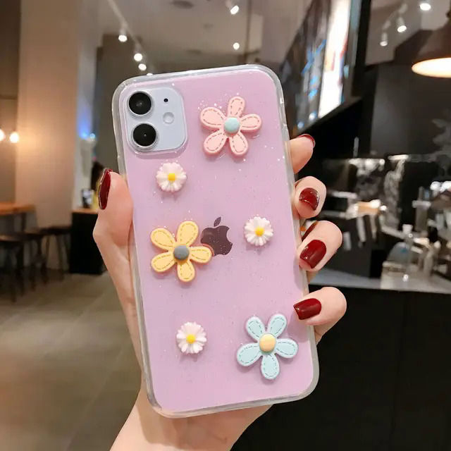Girl%20lovely%20flower%20transparent%20phone%20case%20for%20iPhone%206%207%20plus%208%20se%20Pro%2011%2012%2013%20mini%20Promax%2011pro%20floral%20pink%20white%20back%20cover%20-%20Image%207