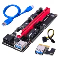 PCI-E Riser 009S 1X 16x Extender PCI E USB Riser 009S Dual 6Pin Adapter Card SATA 15pin for BTC Miner r USB 3.0 Graphics Card. 