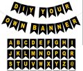 Custom Letter Banner Kit/DIY Personalized Banner For Birthday Banner/Customized Black Name Banners Gold Stamping Letters And Number Bunting Banner For Birthday Anniversary Halloween Wedding Events Party Decoration.