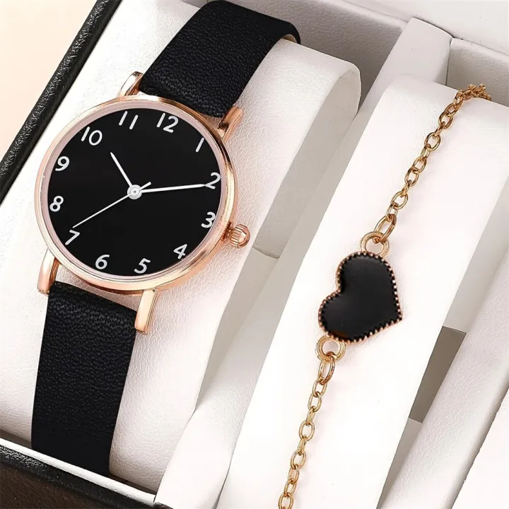 2pcs%20Set%20New%20Watch%20Women%20Fashion%20Casual%20Leather%20Belt%20Watches%20Simple%20Ladies%20Round%20Dial%20Quartz%20Wristwatches%20Dress%20Clock%20-%20Image%205