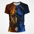 MK Game Mortal Kombat T Shirt For Men Clothing Fashion T-shirts 3D Print Sonya Blade Summer Oversized Streetwear Men Camisetas.