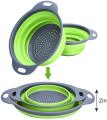 Green Collapsible Filter Baskets. 