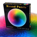 GU 1000 pcs/set Colorful Rainbow Round Geometrical Photo Puzzle Adult Kids DIY Educational Reduce Stress Toy Jigsaw Puzzle Paper.