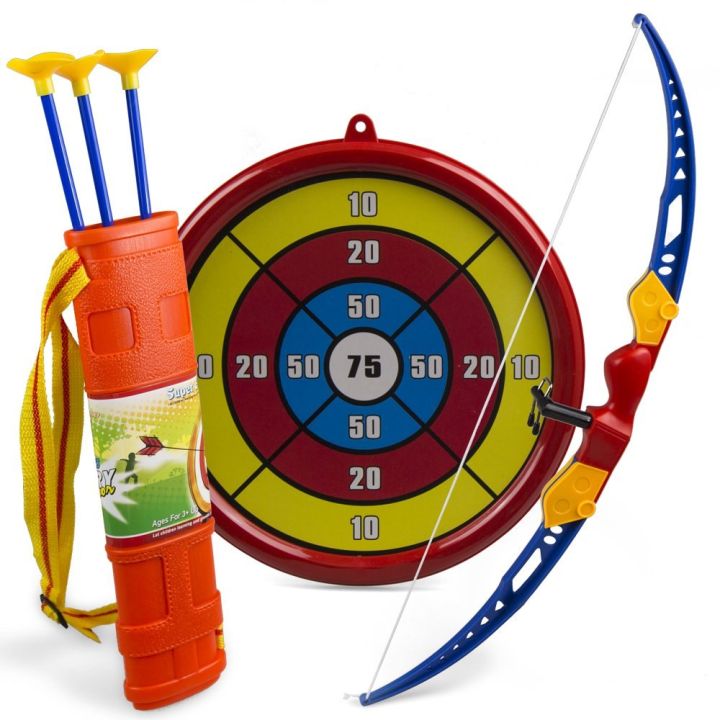 Bow and Arrow for Kids - Leser Light & 13-inch Archery Bow with 3 Suction Cups Arrows, Target, and Quiver - Practice Outdoor Toys for Children(BIG SIZE)
