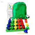30Pcs Tall Stackers Peg Board Fine Motor Skills Occupational Therapy Games. 