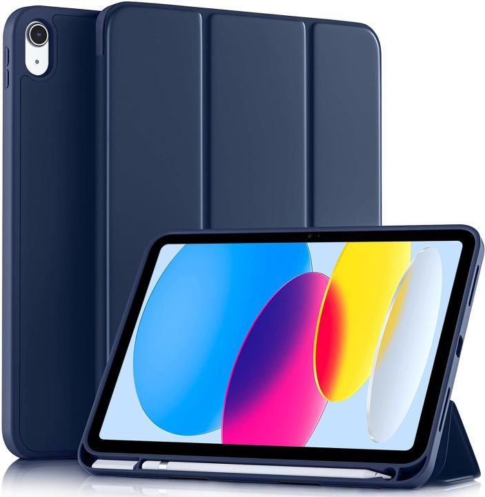 For iPad (A16) 11th Generation 11 Inch 2025/ iPad 10th Gen 10.9 2022, Magnetic Flip Smart Cover Soft Silicone Pencil Holder Case